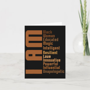 I Am Black Woman Educated Black History African Wo Card