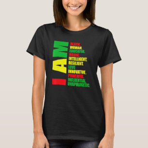 I Am Black Woman Educated Black History Month Mela T-Shirt