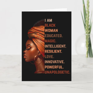 I Am Black Woman Educated Magic Intelligent Melani Card