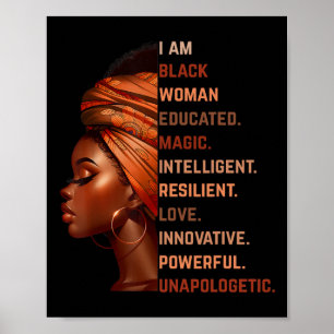 I Am Black Woman Educated Magic Intelligent Melani Poster