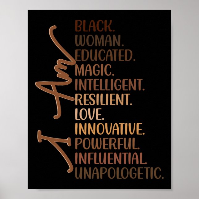 I Am Black Woman Educated Melanin Black History Mo Poster (Front)