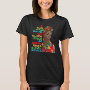 I Am Black Woman Educated Melanin Black History Mo T-Shirt