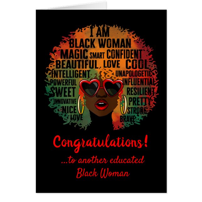 I Am Black Woman Graduation Card (Front)
