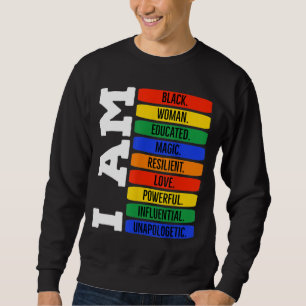 I Am Black Woman Queen - Black History Month Junet Sweatshirt