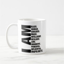 I am black women mug