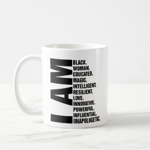 I am black women mug