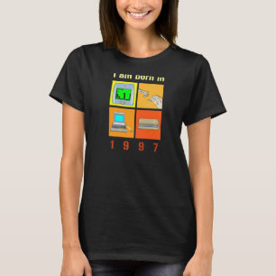 I Am Born 1997 Quote With Mobile Phone Computer Be T-Shirt