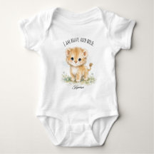 “I Am Brave And Bold" Baby Shower Cute Little Lion