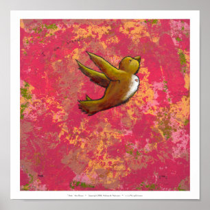 I am Brave - beautiful cute fun bird w/ heart Poster