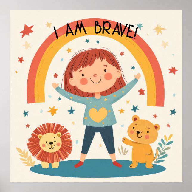 I Am Brave - Kids Affirmation Poster (Front)