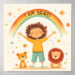I Am Brave - Kids Affirmation Poster