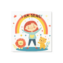 I Am Brave - Kids Affirmation Stretched Canvas