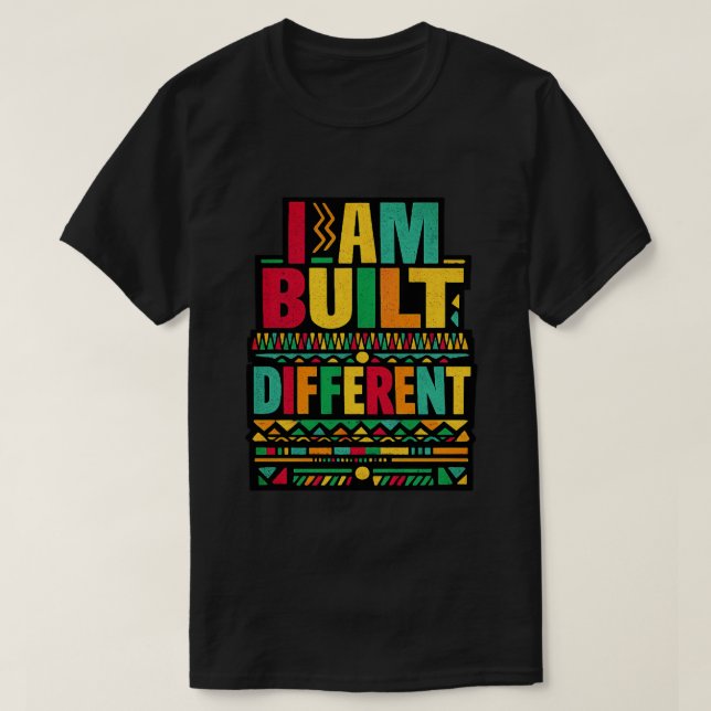 I Am Built Different Retro Typography T-Shirt (Design Front)