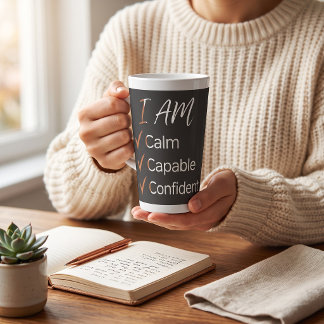 I Am Calm Capable Confident Positive Affirmation Latte Mug