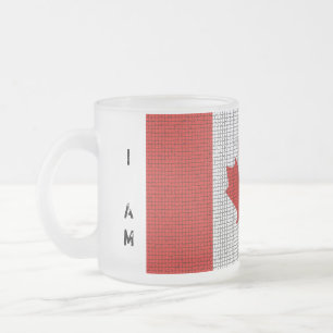 "I AM CANADIAN" Flag Frosted Mug
