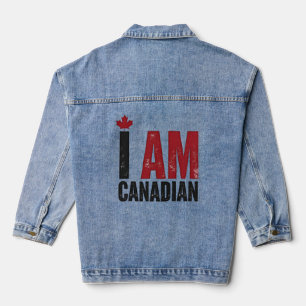I Am Canadian – Patriotic Statement & Maple leaf Denim Jacket