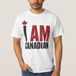 I Am Canadian – Patriotic Statement & Maple leaf T-Shirt