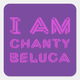 I Am Chanty Beluga Geometric Optical Illusion Square Sticker