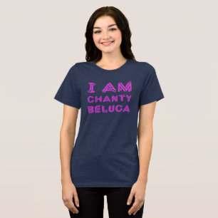 I Am Chanty Beluga Geometric Optical Illusion Tri-Blend Shirt