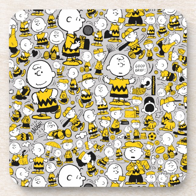 I Am Charlie Brown Pattern Coaster (Front)