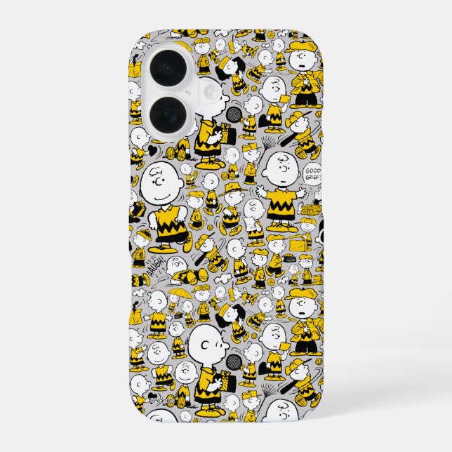 I Am Charlie Brown Pattern iPhone 16 Case (Back)