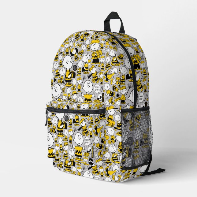 I Am Charlie Brown Pattern Printed Backpack (Back Corner Right)