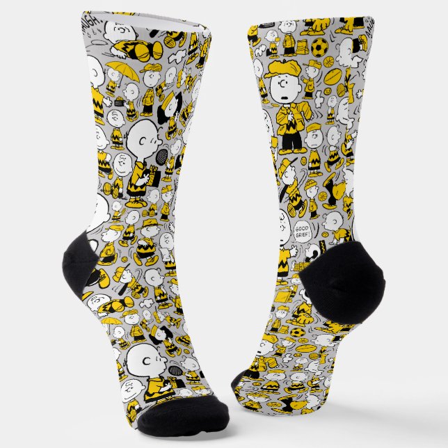 I Am Charlie Brown Pattern Socks (Angled)