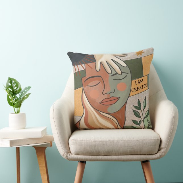 I AM CREATED -Boho Modern Inspired Cushion (Chair)