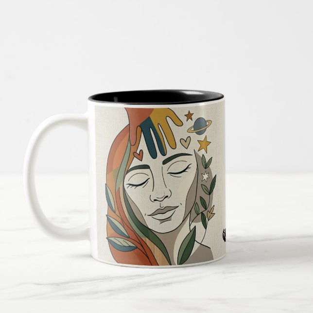 I AM CREATED – Hand of Life Modern Two-Tone Coffee Mug (Left)