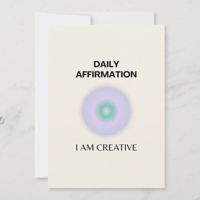 I am Creative Daily Affirmation Positive Thank You Card (Front)