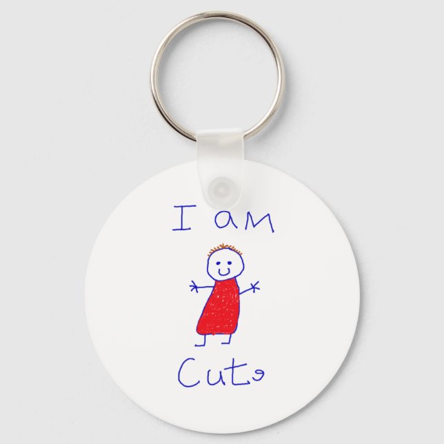I Am Cute Key Ring (Front)