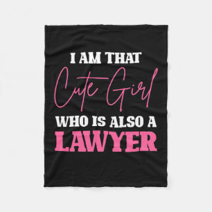 I Am Cute Lawyer Girl Fleece Blanket