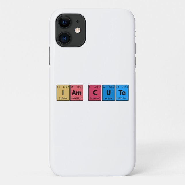 I am Cute Periodic Table Case-Mate iPhone Case (Back)