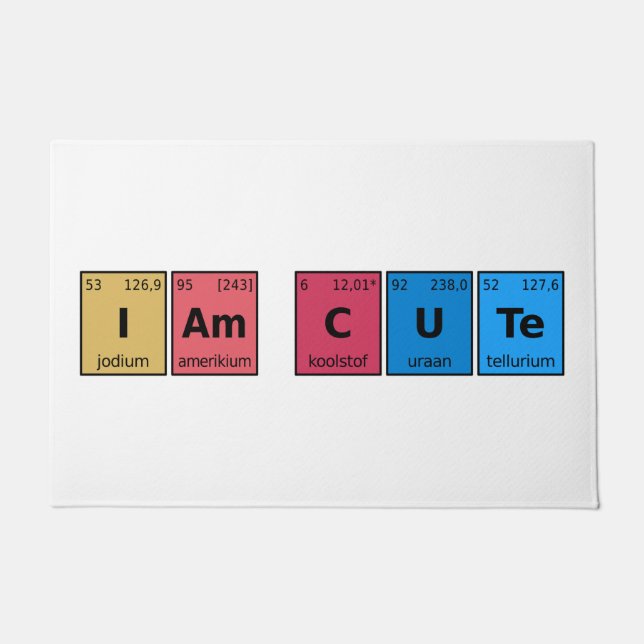 I am Cute Periodic Table Doormat (Front)