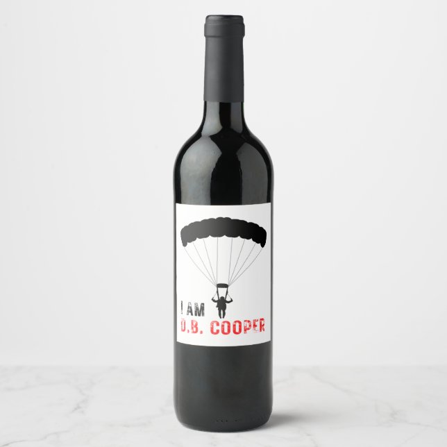 I AM D.B. Cooper  Wine Label (Front)