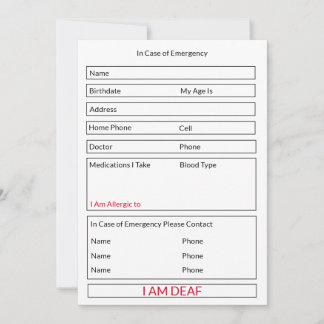  I am deaf in case of emergency for kids and adult Holiday Card