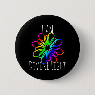 I Am Divine Light Yoga Meditation Gift Tee Shirt  6 Cm Round Badge
