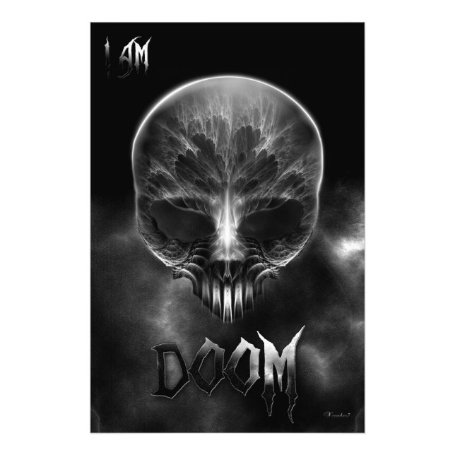 I Am Doom Fractal Skull Photo Print (Front)