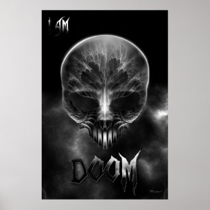 I Am Doom Fractal Skull Poster