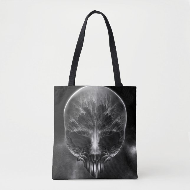 I Am Doom Fractal Skull Tote Bag (Front)