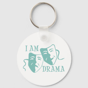 I am drama light blue key ring