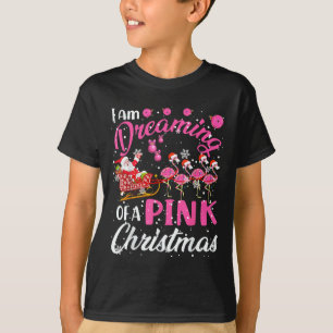 I Am Dreaming Of A Xmas With Nk Santa Flamingos Sl T-Shirt