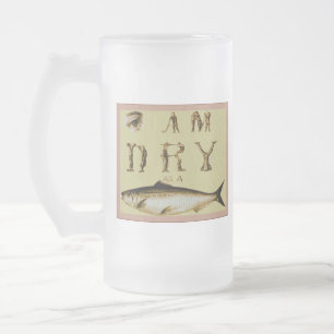 I Am Dry as a Fish Frosted Glass Beer Mug
