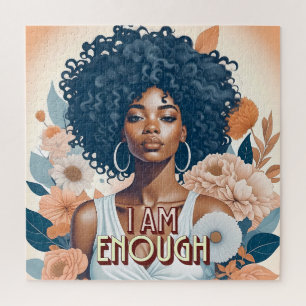 I am enough Black woman affirmation  Jigsaw Puzzle