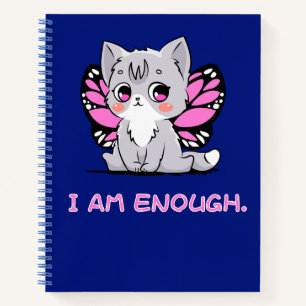 I AM Enough. Cute kitten with wings! journal