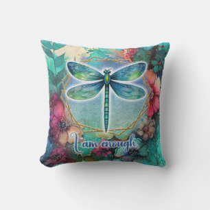 I Am Enough Dragonfly  Cushion