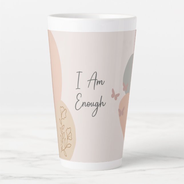 I Am Enough Inspirational Boho Latte Mug (Front)