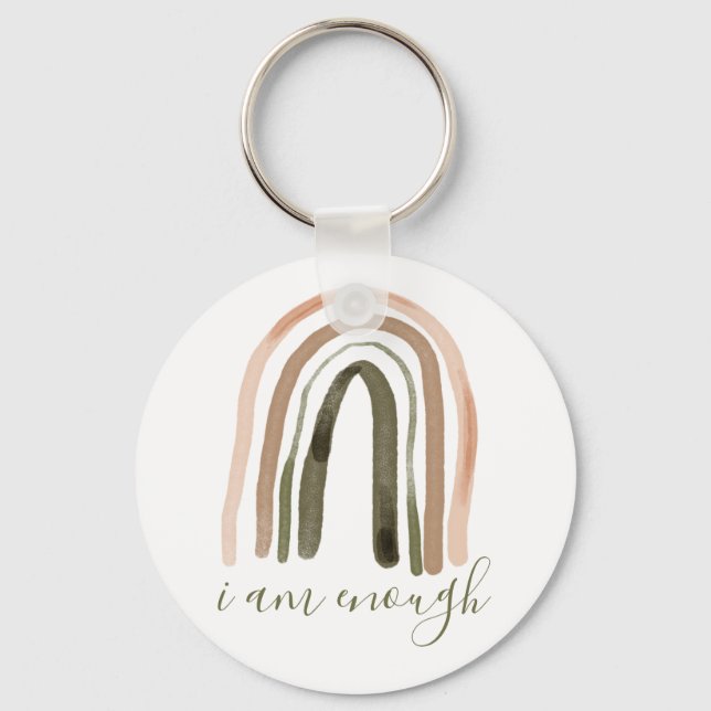 I Am Enough Inspiring Affirmation Key Ring (Front)