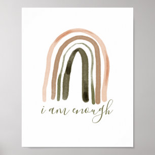 I Am Enough Inspiring Affirmation Poster