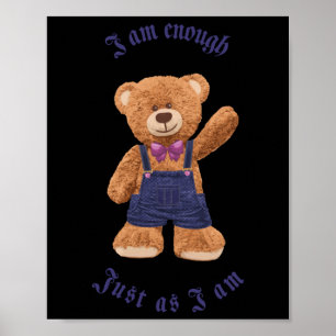 I Am Enough Just As I Am Vintage Positive Vibes Af Poster